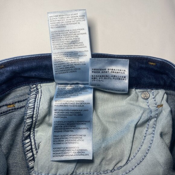 Levis Classic Mid Rise Skinny Jeans Womens 14 Raw Hem MedWash Denim Stretch EUC - Picture 7 of 12